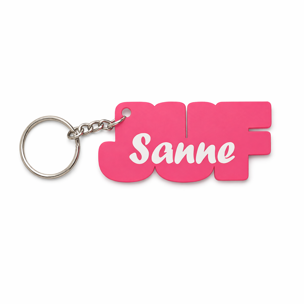 Sleutelhanger Juf met naam