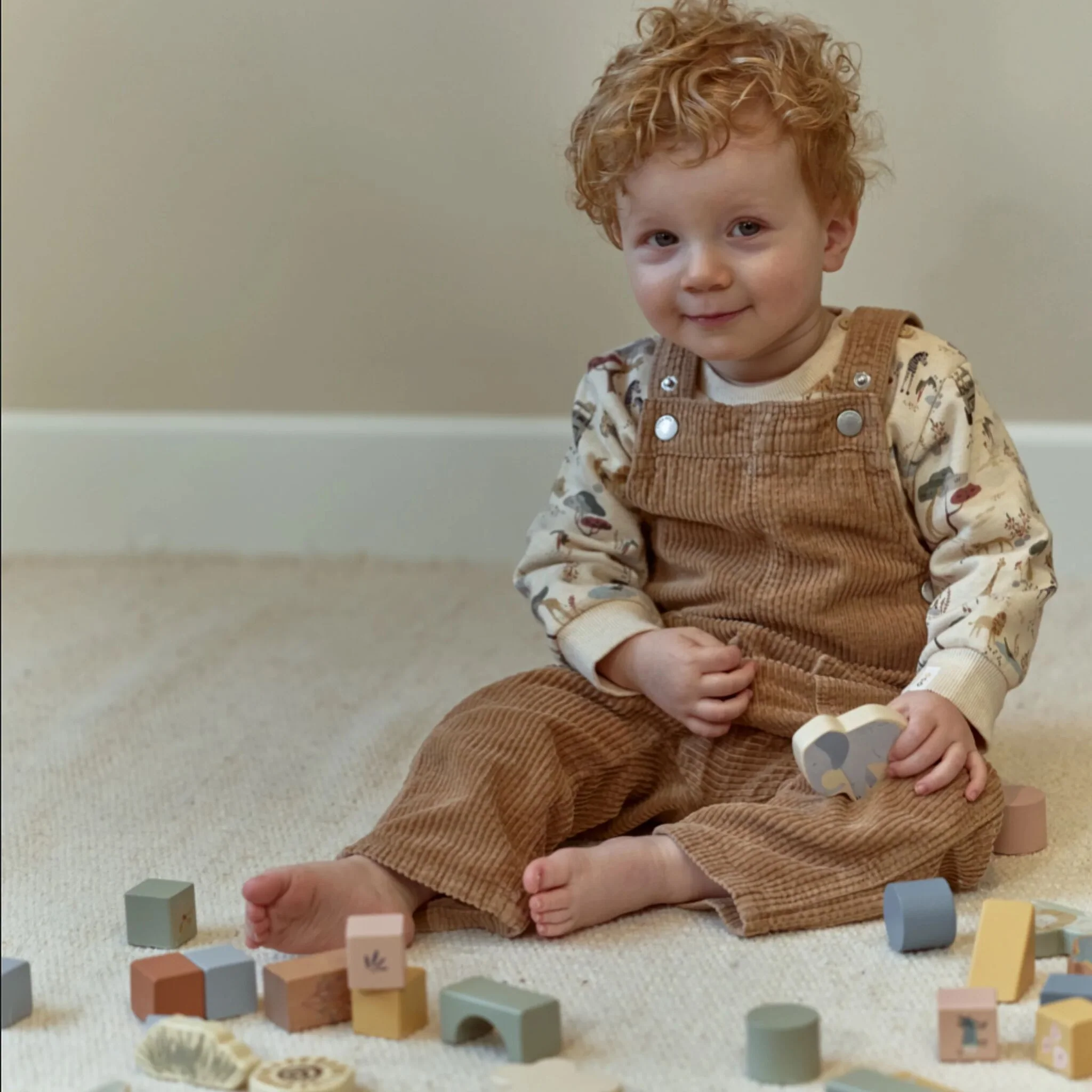 Little Dutch Safari Friends Houten Blouwblokken - Afbeelding 2