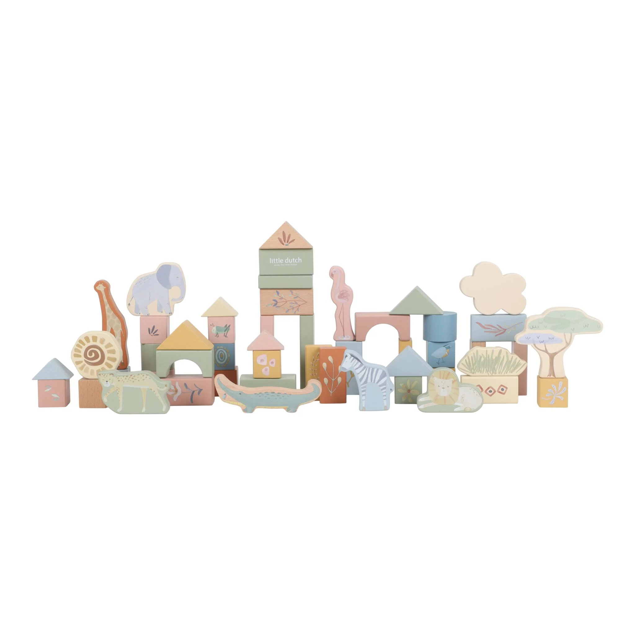 Little Dutch Safari Friends Houten Blouwblokken