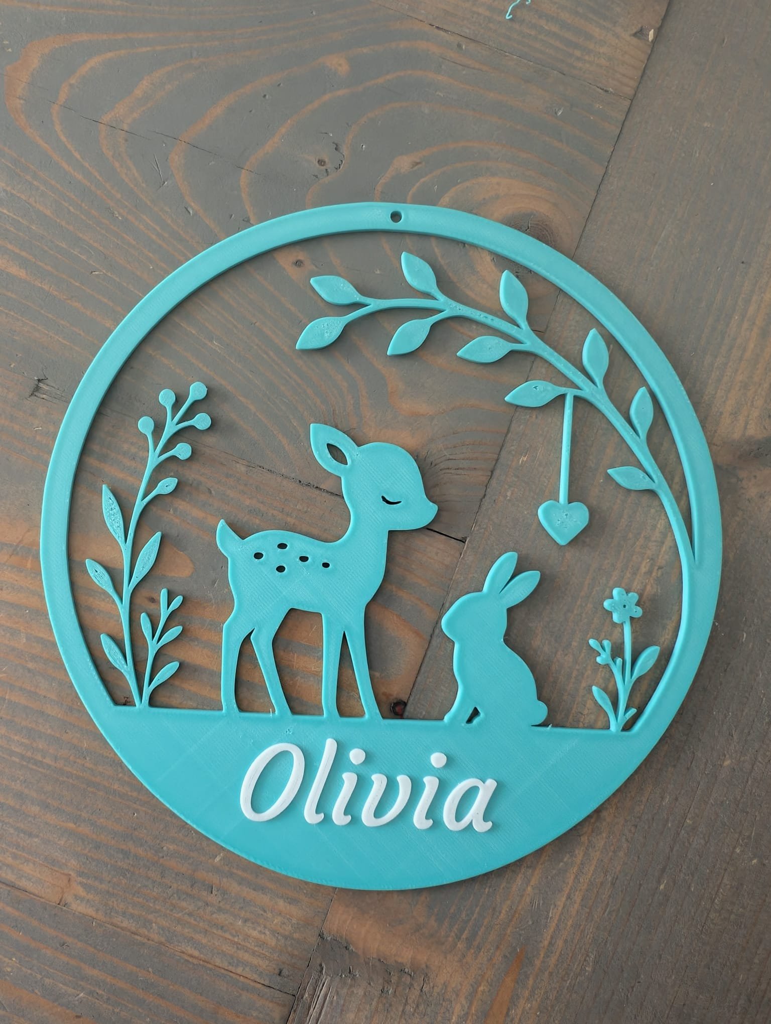 Naamhanger Hert & Konijn met naam Olivia - Afbeelding 3