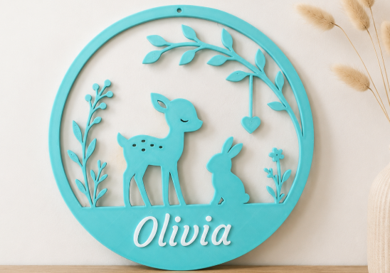 Naamhanger Hert & Konijn met naam Olivia - Afbeelding 2