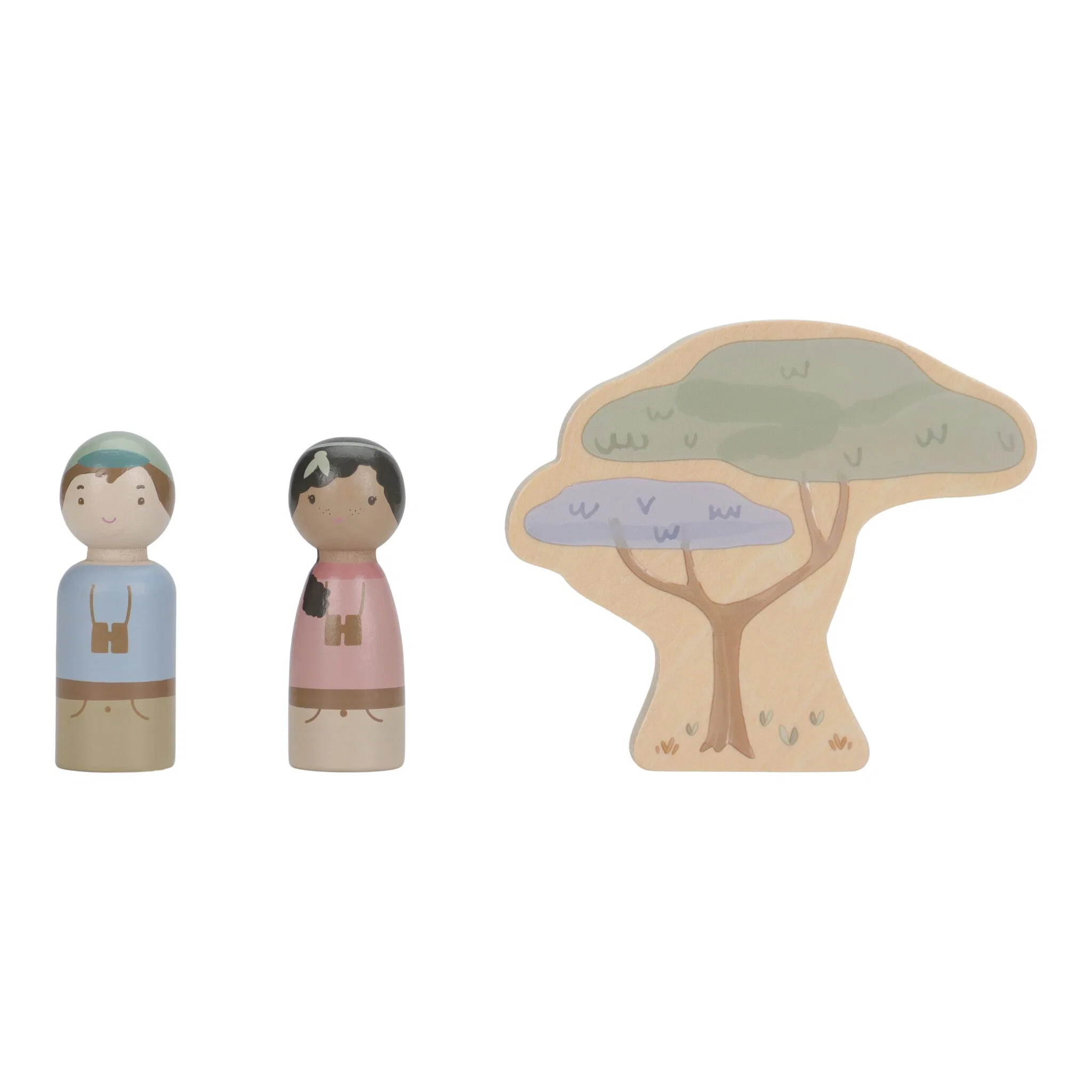 Little Dutch Houten safari auto met dieren - Groen - Afbeelding 5