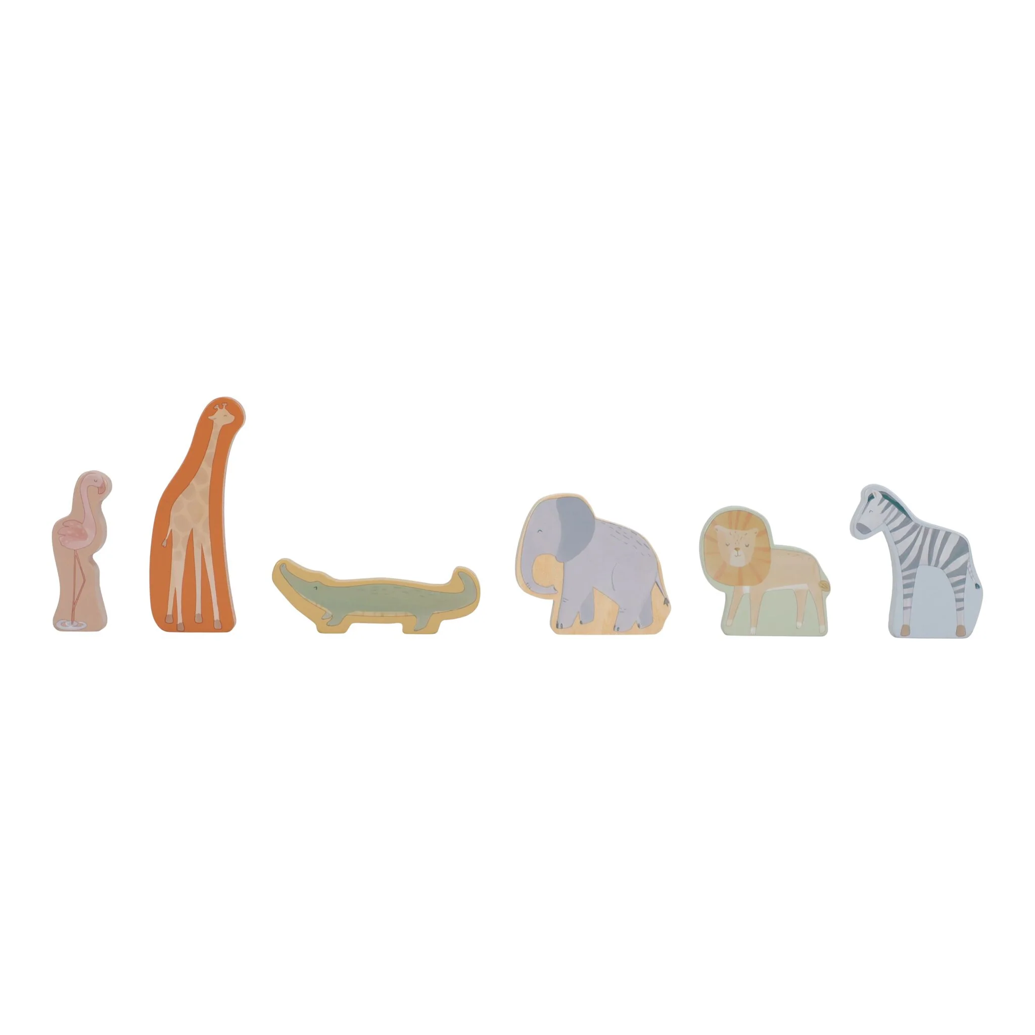 Little Dutch Houten safari auto met dieren - Groen - Afbeelding 3