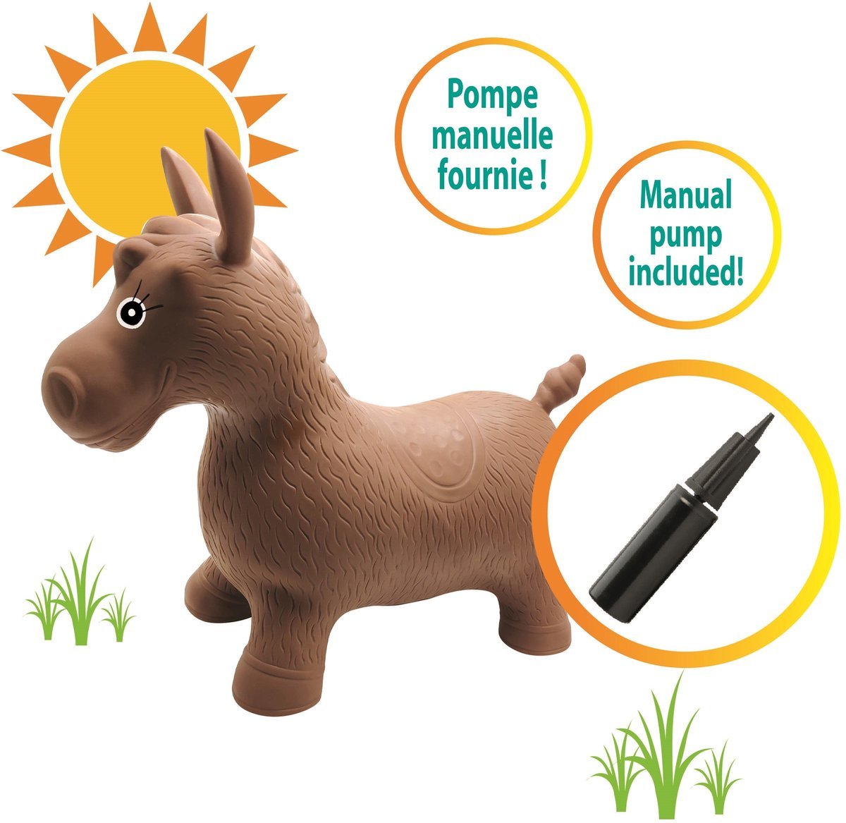 Opblaasbare Springpony met pluche pak - Afbeelding 9
