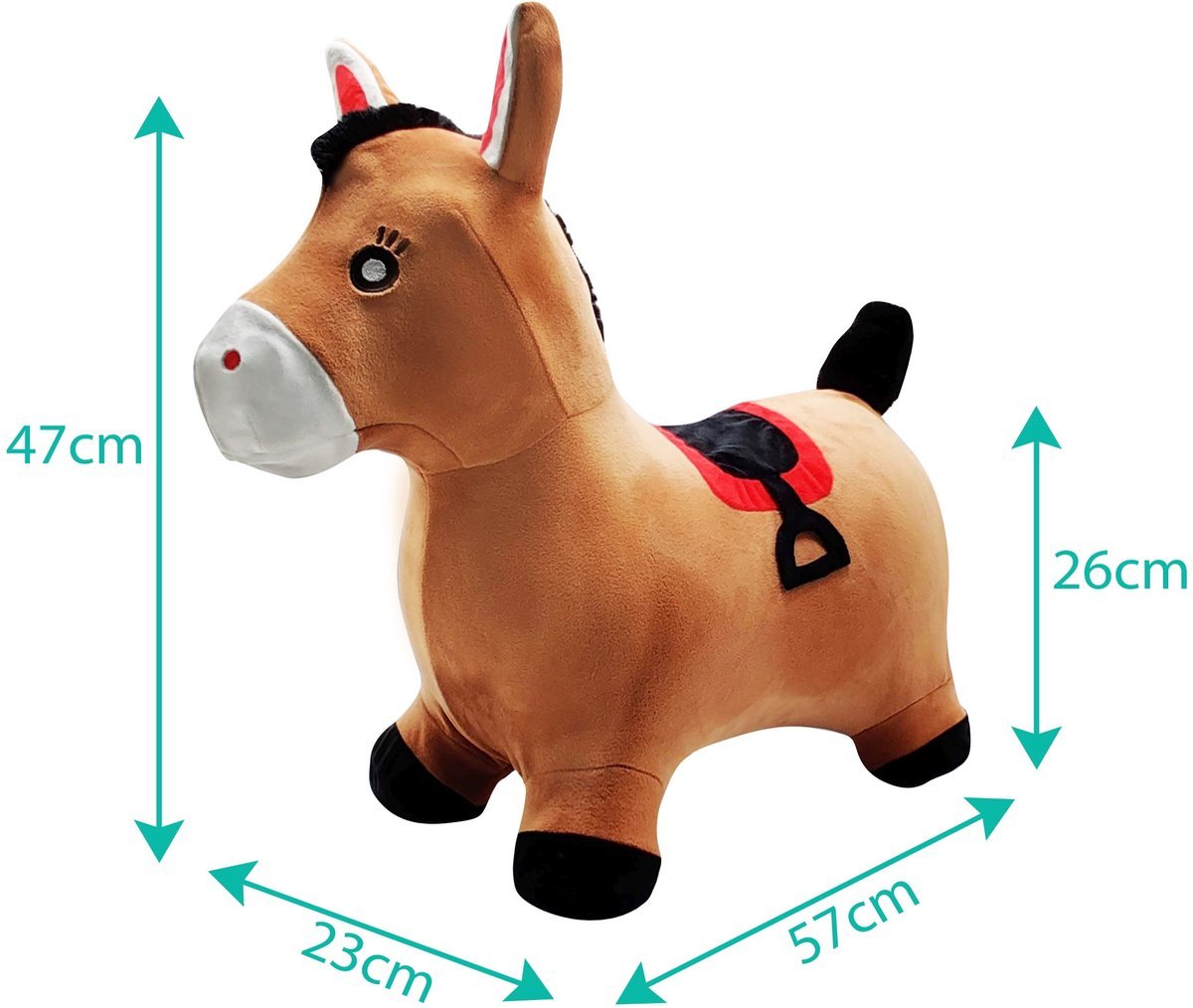 Opblaasbare Springpony met pluche pak - Afbeelding 8