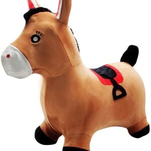 Opblaasbare Springpony met pluche pak