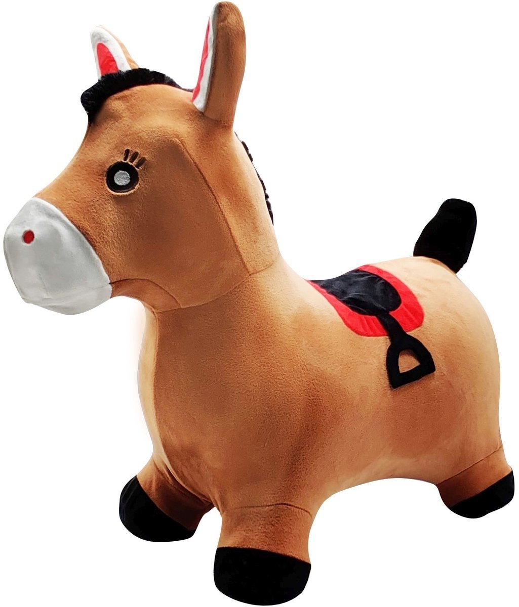 Opblaasbare Springpony met pluche pak